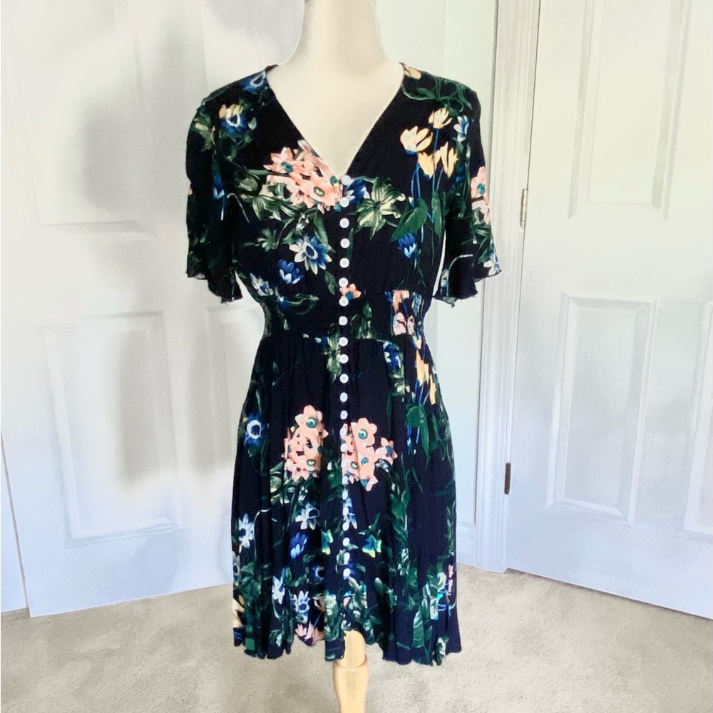 Milumia Boho Floral Button Up Casual Dress